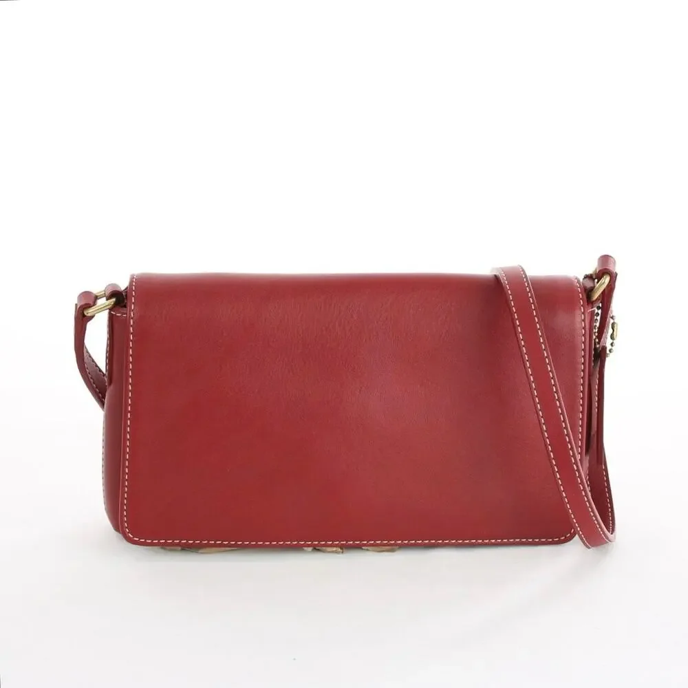 Coach Vintage Legacy West Demi Flap Red Slim Leather Crossbody Bag